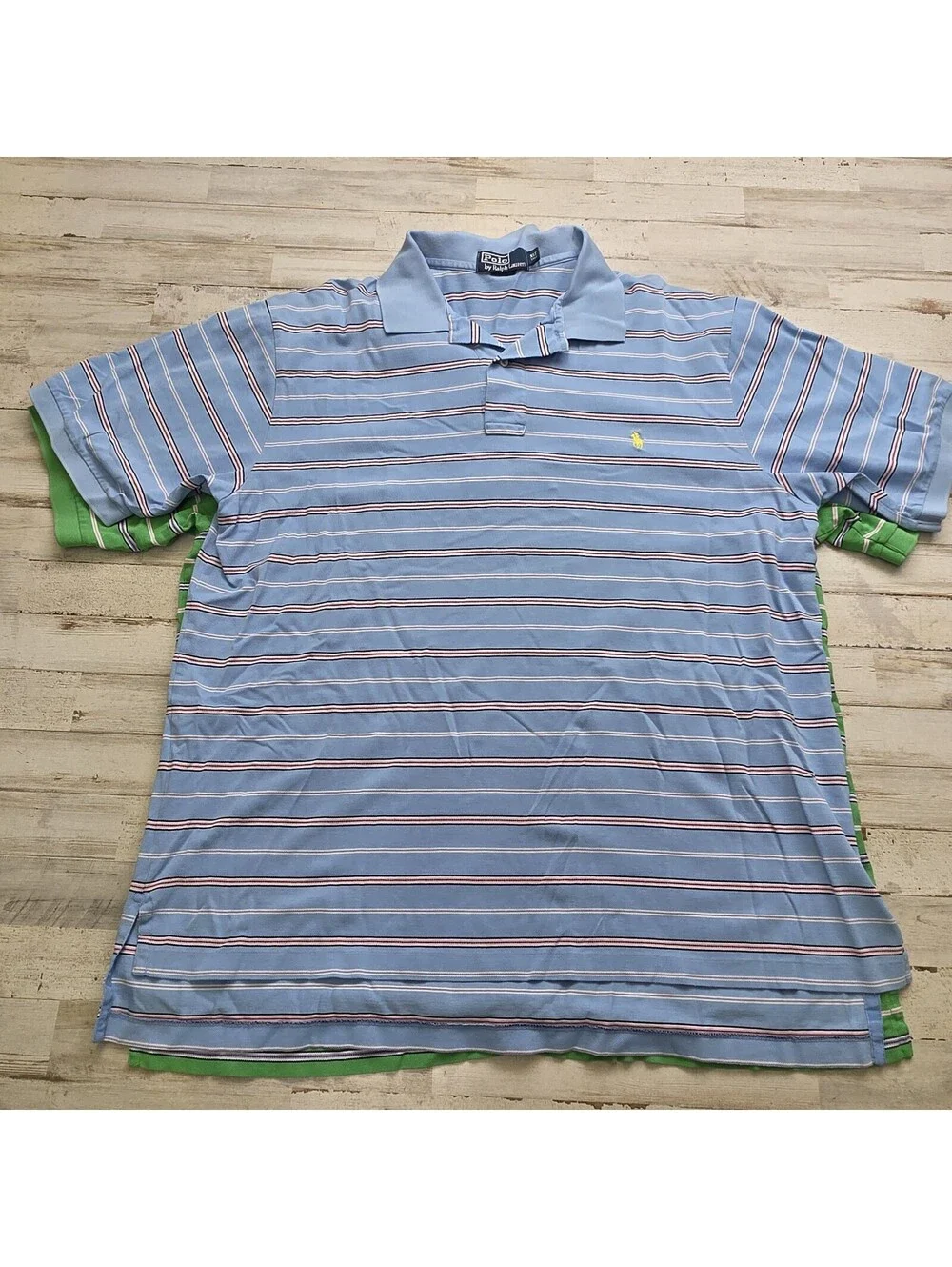 Polo Ralph Lauren Polo Shirt Mens XLT Lot of 2 -  Striped Short Sleeve Preppy
